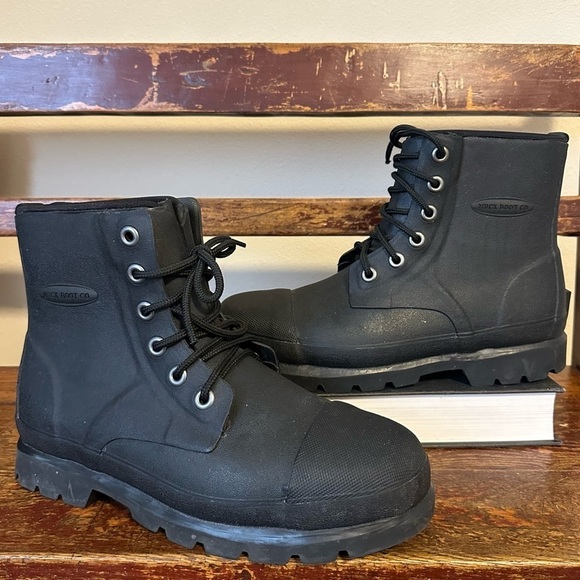 Muck Boot Co Black Steel Toe Lace Up Boots Rubber - Picture 1 of 11